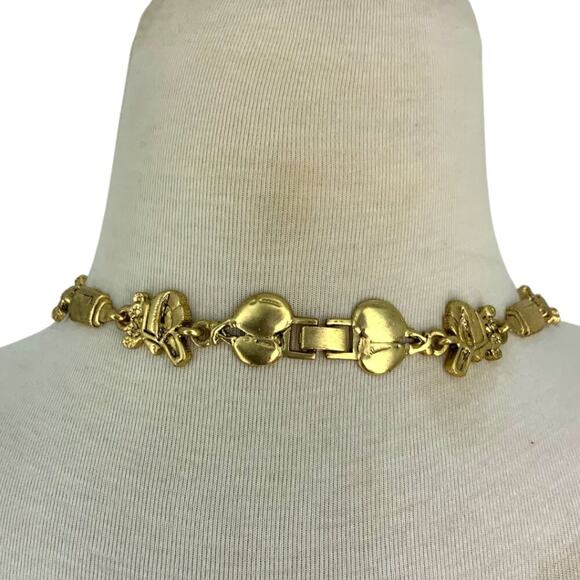 Bergdorf Goodman Vintage 1995 Gold Tone New Baby Necklace Signed - Picture 5 of 6